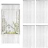 BOYIFEIJIE Set di 4 tende a fili con brillantini, 100 x 200 cm, per porte e divisori in perle, per matrimoni, caffetterie, balconi, zanzariera e decorazione in uno (bianco)