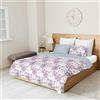 Ruggeri - Set Copripiumino Matrimoniale - Made in Italy - 100% Percalle di Puro Cotone 2 Federe + 1 Lenzuolo sacco - Collezione Flower Revolution (Fantasia Glicine)