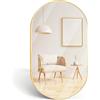 Marctani Specchio Ovale da Parete con Cornice in Metallo - Specchio Ovale Bagno Moderno e Decorativo per Ingresso, Soggiorno e Camera