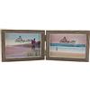 Smiling Art cornice per 2 foto in legno MDF con vetro, cornice pieghevole, doppia cornice (Grigio, Formato orizzontale, 2 x 10 x 15 cm)