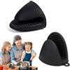 Norhogo 1 paio di mini guanti da forno in silicone, guanti da cucina antiscivolo, resistenti al calore per cucinare, barbecue, cottura (nero)