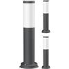 ledscom.de 3x PORU luce di bitta per esterni, IP44, 39cm, antracite, incl. lampada E27 max. 1020lm, bianco