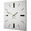 FLEXISTYLE Orologio da parete 30 cm, design senza ticchettio, moderno, quadrato, 3D, bagno, soggiorno (bianco argento)