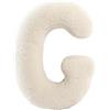 TexLom Cuscino a Forma di Lettera Alfabeto - Iniziale in Morbido Peluche dalla A alla Z - Cuscino Arredo Decorativo per Camera, Letto e Divano - Colore Panna, Effetto Velluto Soft Touch (G)