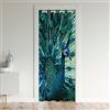 Loussiesd Tenda per Porta Pavone per la Privacy della Porta 86x203cm Tenda per Armadio a Tema Animali per Camera da Letto con Motivo di Piume di Pavone Stile Naturale Verde Blu Tenda Oscurante per
