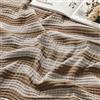 EMME Grande coperta in mussola di cotone traspirante, morbida e leggera per adulti, (marrone a righe, 579 x 570 cm)