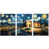 Generic 3 Pezzi Diamond Painting Cielo stellato Diamond Paint by NumbersCabina, Diamantini Crystal Art Quadri da Dipingere Numerati 20x30 cm*3, Kit Pittura Diamante Quadri Moderni Soggiorno Regalo HXZH-6382