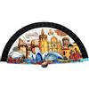 BDM Ventaglio di Valencia | Design esclusivo con monumenti | Souvenir della Spagna Pieghevole | Regalo originale ed elegante per l'estate | Souvenir Città delle Artes, Miguelete e Torres de Serranos