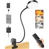 Glocusent 5W Lampada a Morsetto, 36 Lampade da Lettura a LED per Letto, Morsetto per Lampada per la Cura degli Occhi, 3 Colori 5 Livelli di Luminosità, Luce da Lettura con Collo D'oca