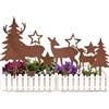 AOUZOVLI Decorazione da Giardino in Ruggine-9 Pezzi set include 3 Renne, 2 Alberi Di Natale e 4 Stelle-Arrugginito da Giardino realizzato in metallo adatto al Natale-In Metallo Arrugginito