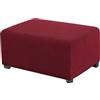 uyeoco Copri Pouf Elasticizzato Rettangolare Elasticizzato 80/90/100/120, Copertura Ottomana Fodera per poggiapiedi Tinta Unita Lavabile(Vino Rosso,74-86cm)