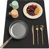 BLESWIN Tappetino Per Lavastoviglie 40 X 50 cm Con Scanalature Integrate, Tappetino Drenante In Silicone, Resistente Al Calore E Facile Da Pulire, Multiuso, Per Piano Di Lavoro/Lavello Della Cucina (Nero)