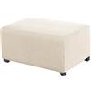 uyeoco Copri Pouf Elasticizzato Rettangolare Elasticizzato 80/90/100/120, Copertura Ottomana Fodera per poggiapiedi Tinta Unita Lavabile(Beige,74-86cm)