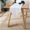 FANSU Runner da Tavola Moderno, Tinta Unita Fatto a Mano Cotone e Lino con Nappe Decorazione Nordico Semplice Classico per Tavolo Lungo Decorazioni per la Casa, Feste (33×160cm,Bianca)