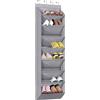 MISSLO Scarpiera da appendere alla porta con 8 ripiani, con tasche profonde, organizer per 20 paia di scarpe, organizer per armadio per porta stretta, grigio