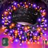 cshare Stringa Luci Decorazioni di Halloween, 6M 60LED Arancione-Viola USB/Batteria Catena Luminosa con Timer Impermeabili, per Esterni, Interni, Autunnali Halloween Decorazioni- Filo Verde