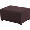 uyeoco Copri Pouf Elasticizzato Rettangolare Elasticizzato 80/90/100/120, Copertura Ottomana Fodera per poggiapiedi Tinta Unita Lavabile(Marrone,74-86cm)