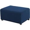uyeoco Copri Pouf Elasticizzato Rettangolare Elasticizzato 80/90/100/120, Copertura Ottomana Fodera per poggiapiedi Tinta Unita Lavabile(Blu Navy,74-86cm)