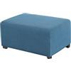 uyeoco Copri Pouf Elasticizzato Rettangolare Elasticizzato 80/90/100/120, Copertura Ottomana Fodera per poggiapiedi Tinta Unita Lavabile(Blu Grigio,74-86cm)
