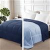 Exclusivo Mezcla Piumone Senza Copripiumone 220x230 cm Reversibile Bicolore | 220GSM in Microfibra, Leggera, Morbida, Traspirante e Confortevole, per Tutto l'Anno, Lavabile in Lavatrice, Blu