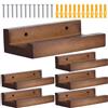 Generic Supporto da parete per album - Espositore per dischi in vinile da 6 pezzi | Espositore da parete per organizer per album, per documenti, libri, porta giornali in legno rustico