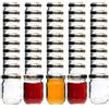 gouveo Set da 50 barattoli per conserve rotondi (0,13 l) con coperchi Twist-Off TO 53 argentati, vasetti in vetro trasparente da 125 ml per marmellata, miele, spezie e porzioni (HEG125S)