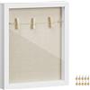SONGMICS Cornice Profonda per Fotografie, Cornice Collezione con Spago, Mollette e Spilli, per Fai da Te, Retro in Tessuto Simil Lino, Fronte in Vetro, e Bordi in MDF, Bianco RPF007W01
