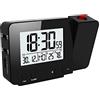 VORRINC Sveglia con Proiettore, Sveglia Digitale da Comodino, Orologio Digitale con Doppio Allarme, LCD a Display, Temperatura e Data, 5 Min Snooze, per Camera da Letto, Ufficio (nero)