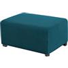 uyeoco Copri Pouf Elasticizzato Rettangolare Elasticizzato 80/90/100/120, Copertura Ottomana Fodera per poggiapiedi Tinta Unita Lavabile(Teal Profondo,74-86cm)