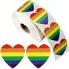 YEAMLTE Adesivi Pride, 500 PCS Gay Pride Adesivi a Forma, Adesivi a Forma di Cuore a Righe Arcobaleno, Autoadesivo Orgoglio Cuore LGBT Adesivo, per Sfilate e Feste Natalizie (A)