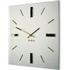 FLEXISTYLE Orologio da parete 30 cm, design senza ticchettio, moderno, quadrato, 3D, bagno, soggiorno (bianco oro)