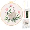 JSRQT Kit Ricamo Principianti,Ricamo a Mano a Punto Croce per Adulto,Gatto Ricamo Starter Kit con Istruzioni,Embroidery Starter Cucire Kit