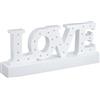 Out of the blue Scritta in plastica bianca, Love, con 27 LED bianco caldo, ca. 30 x 12 cm, per 3 pile mignon (AA), in confezione regalo