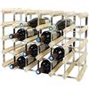 Todeco - Scaffale per Vino, portabottiglie, Cantina modulare, portabottiglie, 30 Bottiglie, Legno Naturale, 61,2 x 42 x 22,8 cm