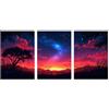 Generic 3 Pezzi Diamond Painting Cielo stellato Diamond Paint by NumbersAlbero, Diamantini Crystal Art Quadri da Dipingere Numerati 20 x 30 cm*3, Kit Pittura Diamante Quadri Moderni Soggiorno Regalo HXZH-6370