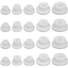 lasuroa 20pz Copridoccia per Vasca Idromassaggio, 5 Misure Tappi Doccia Silicone per Vasca Impermeabili Cappucci Bianchi Fori Inserti Riutilizzabili & Resistenti Calore