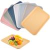 Hocadrv 6 vassoi da portata in plastica, rettangolare, per cucina, ristoranti, caffè, 24,8 x 17,8 cm (6 colori)