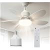 buusace Ventilatore Da Soffitto Con Luce E Telecomando, Lampada Da Soffitto Con Ventilatore, Piccolo Ventilatore Da Soffitto Silenzioso Con 3 Vento, 3 Modalità Di Illuminazione (C-52cm)