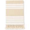 Generico Telo Mare 100x180 cm con Frange - Asciugamano Spiaggia in Cotone - Morbido, Assorbente, Leggero - 6 Colori Disponibili (Beige)