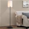 lux.pro Lampada da Terra Piantana con Stelo Diritto in Metallo Nero e Paralume Cilindrico in Tessuto Bianco Lampada da Salotto Altezza 157,5 cm