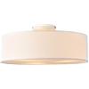 lux.pro Lampada da Soffitto con Paralume Cilindrico Rivestito in Tessuto Traslucido Plafoniera Rotonda AxØ 12x45 cm con 3 Fonti Luce per Soggiorno Sala Camera da Letto - Bianco