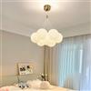 WRLYTNG Lampadario Per Sala Da Pranzo Bianco Latte 7/13 Lampadario A Sospensione A Sfera In Vetro Bianco Smerigliato Lampadario A Sospensione A Bolle D'oro Nordico Di Metà Secolo Per La Camera Da Lett