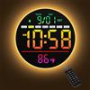Maxstar Orologio da Parete Digitale 8 con Luce Notturna, Sveglia, RC, 11 Colori RGB, Luminosità, Temperatura, Secondi, Data e Giorno, Orologio LED Elettrico Moderno per Camera da Letto e Soggiorno