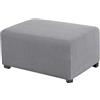 uyeoco Copri Pouf Elasticizzato Rettangolare Elasticizzato 80/90/100/120, Copertura Ottomana Fodera per poggiapiedi Tinta Unita Lavabile(Grigio Chiaro,74-86cm)