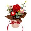 BSITSSS Rose Rosse Artificiali All'uncinetto, Decorazioni Floreali Conservate Fatte a Mano, Piccolo Bouquet di Fiori Artificiali per Lauree, Matrimoni, Compleanni, Festa Della mMamma