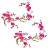 ELNX Set di 2 Patch Ricamate Fiore di Prugna | Applicazioni termoadesive Vintage Floreali Ricamate per Abbigliamento, Jeans, Borse, Fai da Te, Cucito (Fiori Rosso Rosato)