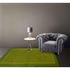 IlGruppone Tappeto Arredo Moderno Sala Cucina Camera Passatoia Antiscivolo in Ciniglia Made in Italy Disegni Piazzati Cotone Misure Grande - Roma Verde - 80x150Cm