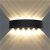 HAWEE Moderno Applique da Parete LED Lampada da Parete Impermeabile Alluminio Lampada da Muro Interno Esterno per Camera da Letto, Bagno, Portico, Corridoio, Scale, Soggiorno, 12W Bianco Caldo