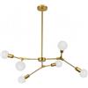 Planetitaly Lampadario Moderno 6 Luci, Attacco E27, Lampada Sospensione Bronzo 6 Bracci, Pendente Luce per tavolo, Cucina, Soggiorno, Camera da Letto, Salotto, Ufficio, Alimentazione 230V