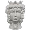 sicilia bedda - Teste di Moro in Ceramica di Caltagirone - Prodotto 100% Artigianale - Alta qualità (Altezza 35 Centimetri, Donna Bianco Lucido)